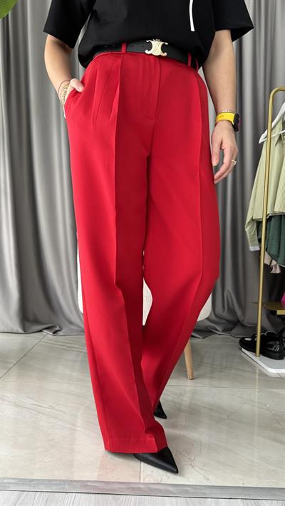 KIRMIZI PALAZZO PANTOLON