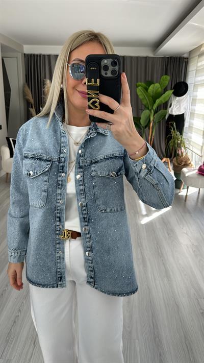 KOMPLE TAŞLI JEAN CEKET