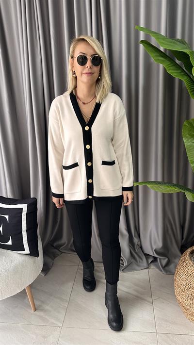 KREM SİYAH ÇELİK HIRKA