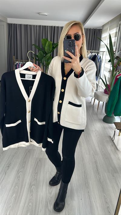 KREM SİYAH ÇELİK HIRKA