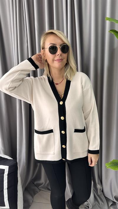 KREM SİYAH ÇELİK HIRKA