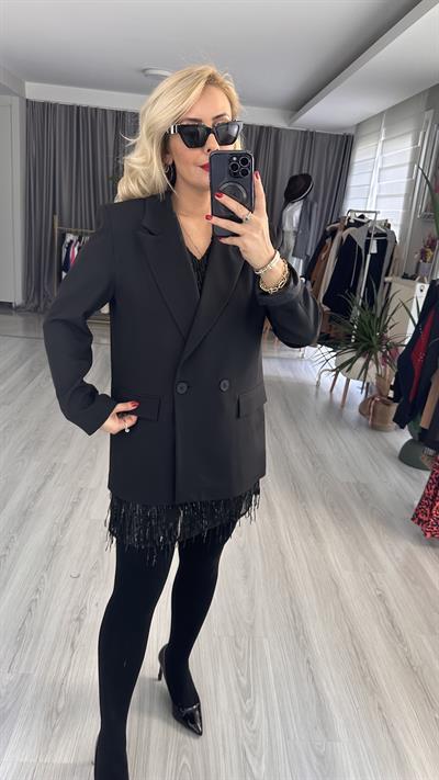KRUVAZE BLAZER SİYAH CEKET