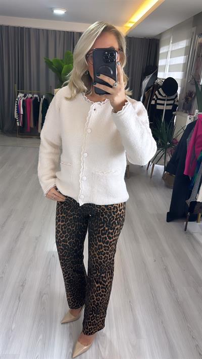 LEOPAR DESENLİ JEAN PANTOLON