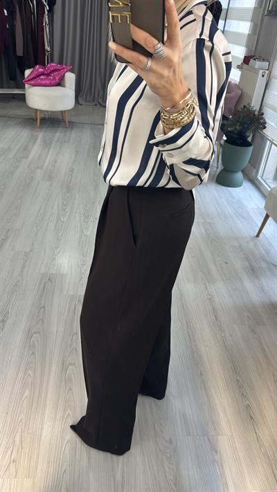 Likralı Acı Kahve Palazzo Pantolon