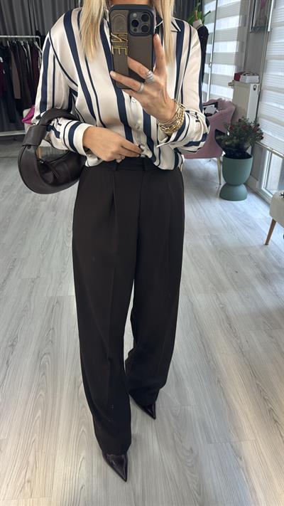 Likralı Acı Kahve Palazzo Pantolon