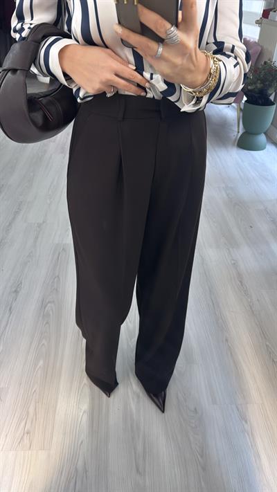 Likralı Acı Kahve Palazzo Pantolon