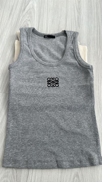 MARKA LOGOLU FİTİLLİ FÜME ATLET