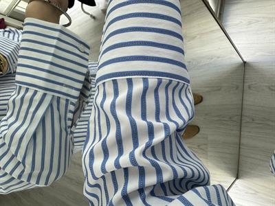 MAVİ ÇİZGİLİ BEYAZ POPLİN GÖMLEK