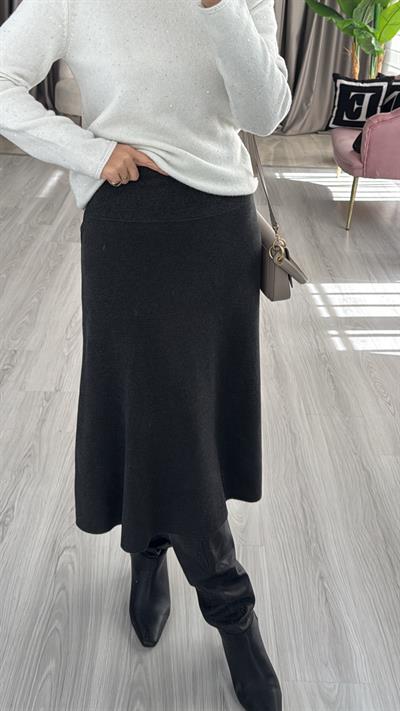 Midi Boy Antrasit Dilvin Triko Etek