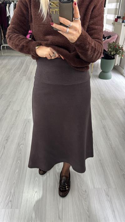 Midi Boy Kahverengi Triko Etek