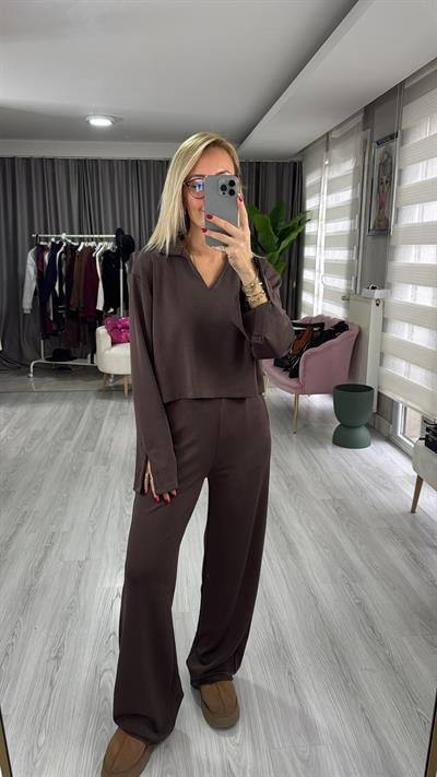 Modal Kumaş Kahverengi Eşofman Takımı