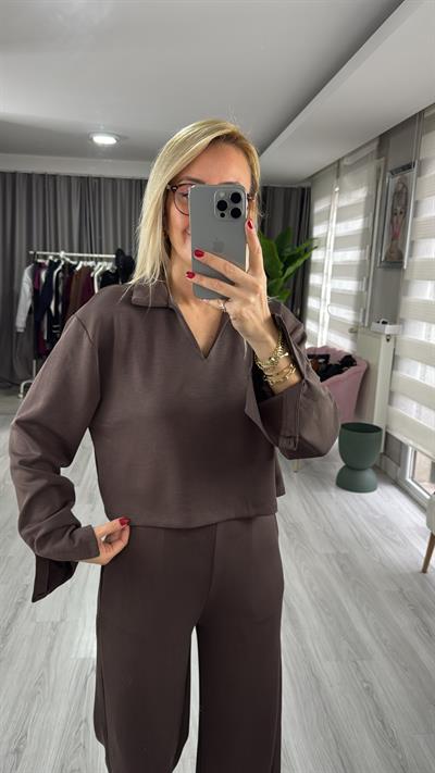 Modal Kumaş Kahverengi Eşofman Takımı