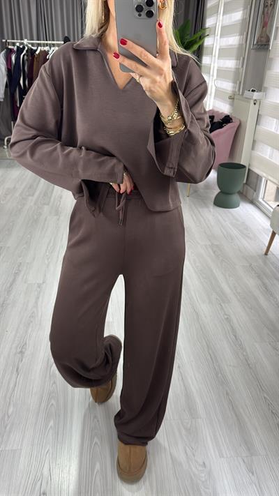 Modal Kumaş Kahverengi Eşofman Takımı