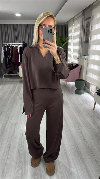 Modal Kumaş Kahverengi Eşofman Takımı