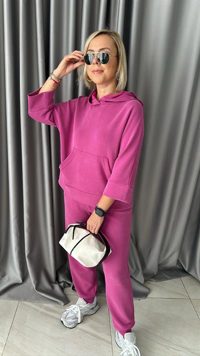 MODAL KUMAŞ PEMBE EŞOFMAN TAKIMI