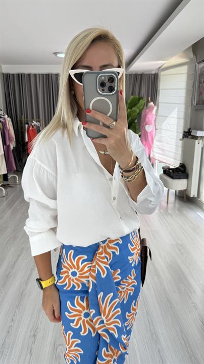 Modal Tencel Ekru Tiril Gömlek