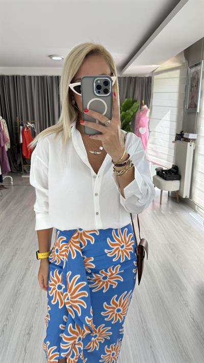 Modal Tencel Ekru Tiril Gömlek