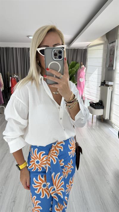 Modal Tencel Ekru Tiril Gömlek