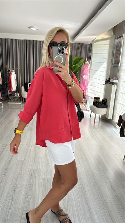 Modal Tencel Mercan Tiril Gömlek