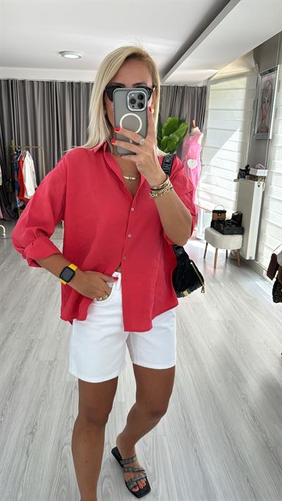 Modal Tencel Mercan Tiril Gömlek