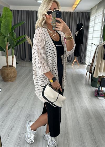 Naturel Ajurlu Hırka