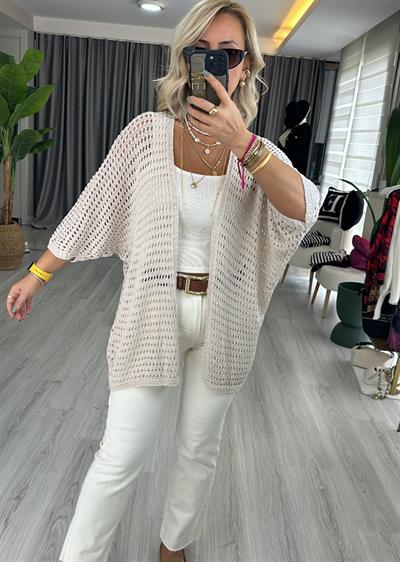 Naturel Ajurlu Hırka