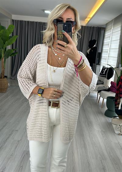 Naturel Ajurlu Hırka