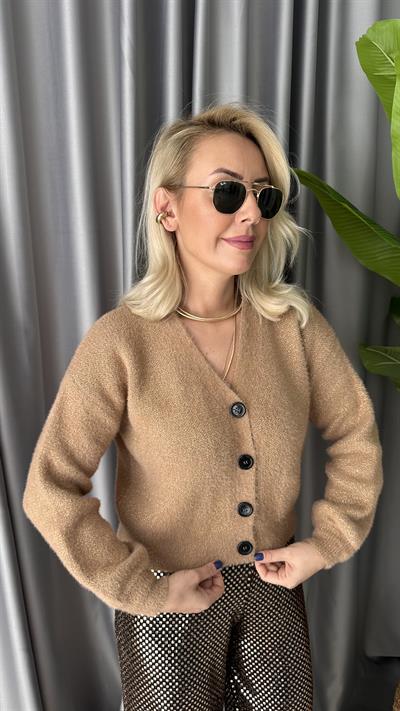 ÖNDEN DÜĞMELİ SİMLİ TABA TRİKO HIRKA