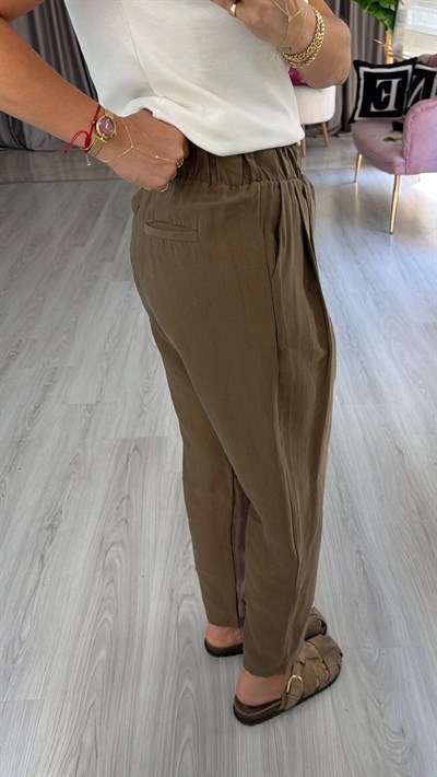 Orijinal Marka %100 Pamuklu Haki Tencel Pantolon