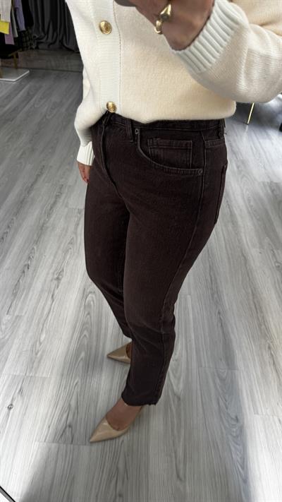 Orijinal Marka Acı Kahve Yıkamalı Boyfit Jean