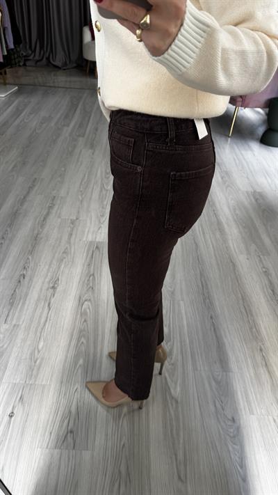 Orijinal Marka Acı Kahve Yıkamalı Boyfit Jean