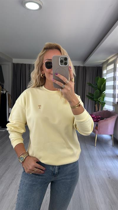 Orijinal Marka Açık Sarı Sweatshirt