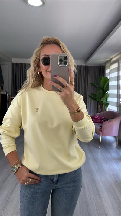 Orijinal Marka Açık Sarı Sweatshirt