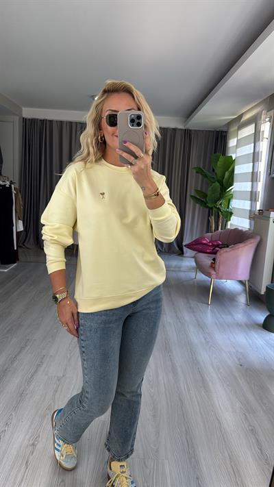 Orijinal Marka Açık Sarı Sweatshirt