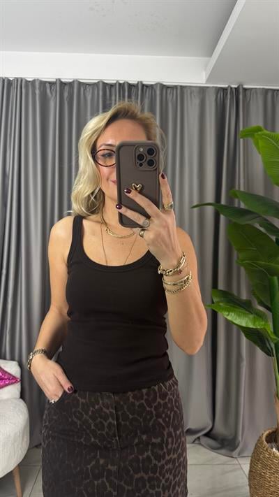 Orijinal Marka Askılı Acı Kahve Bluz