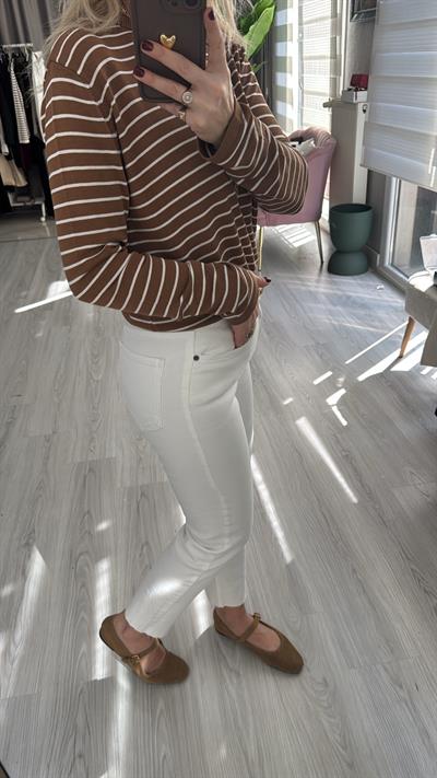 Orijinal Marka Beyaz Boyfit Jean