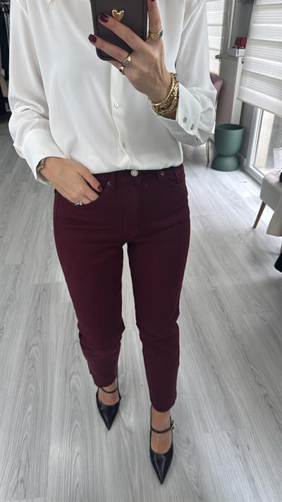 Orijinal Marka Bordo Boyfit Jean