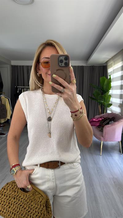 Orijinal Marka Ekru Merserize Triko