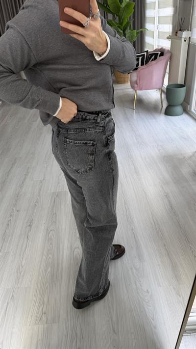 Orijinal Marka Full Likralı Füme Taşlamalı Palazzo Jean