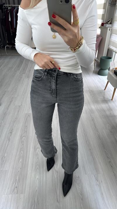 Orijinal Marka Füme Flare Jean Pantolon