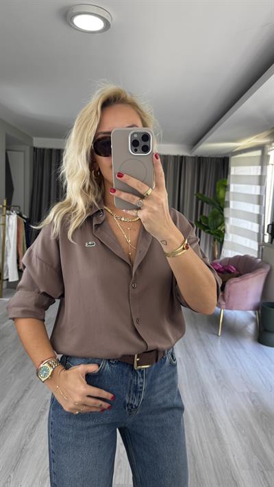 Orijinal Marka Kahverengi Gömlek