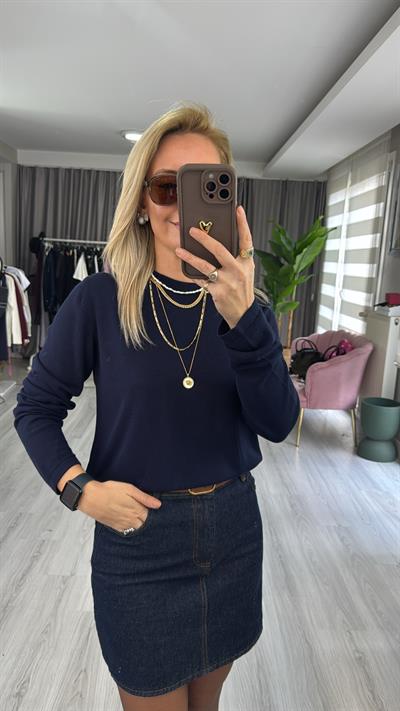 Orijinal Marka Lacivert Basic Triko