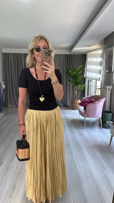 Orijinal Marka Ön Arka U Yaka Siyah Bluz