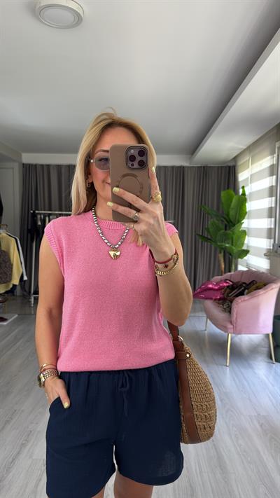 Orijinal Marka Pembe Merserize Triko