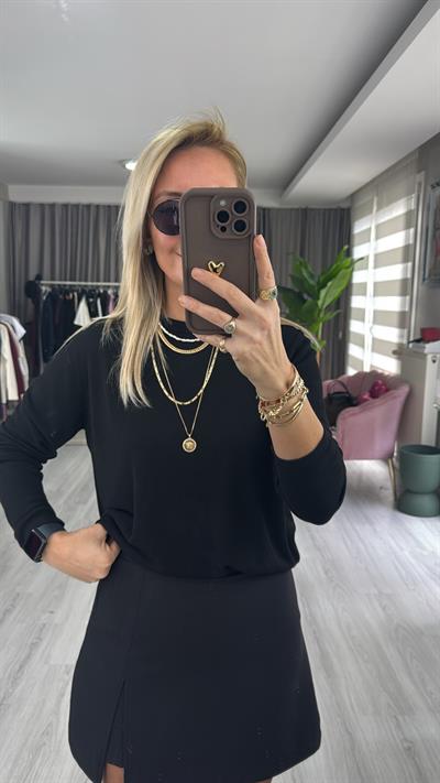 Orijinal Marka Siyah Basic Triko