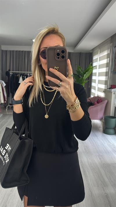 Orijinal Marka Siyah Basic Triko