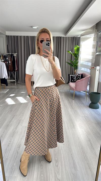 Orijinal Model Cepli Ekoseli Etek