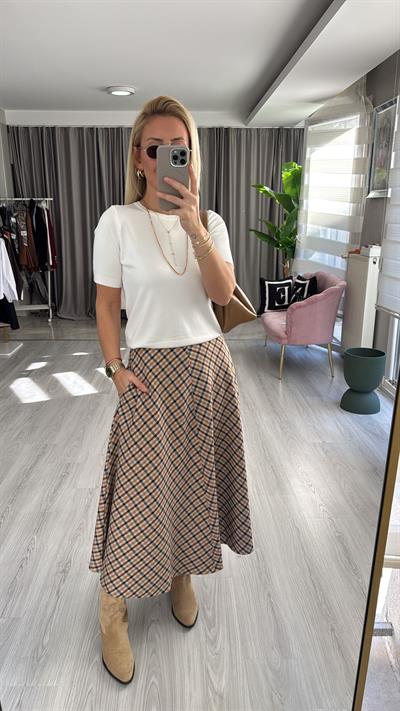 Orijinal Model Cepli Ekoseli Etek