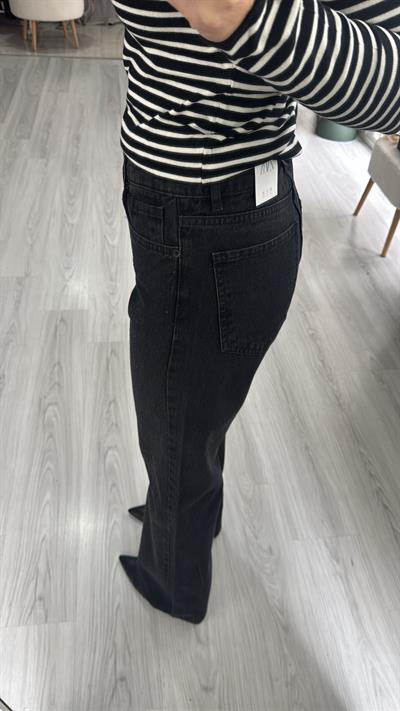 Orijinal Marka Önü Taşlı Füme Straight Jean