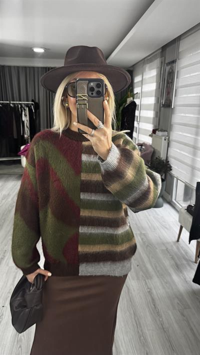 Orijinal Model Renkli Triko Triko Kazak